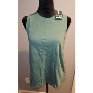 TWO (2) DSG Women's Everyday Cotton Muscle Fit TANK-SMALL-BLUE & PURE BLACK-NWT